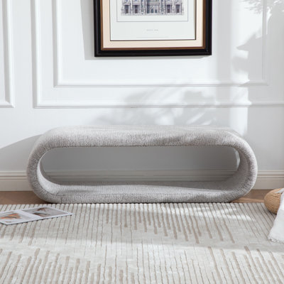 Banc rembourré en chenille avec tablette inférieure