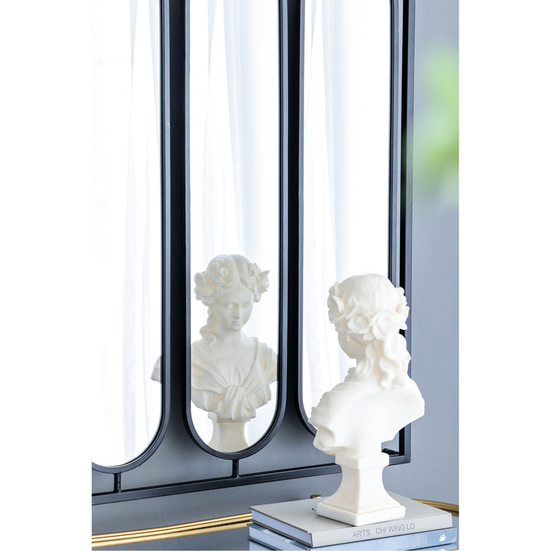 Quatre miroirs muraux ovales avec cadre carré noir 36 "X pour le choix de décoration de salon