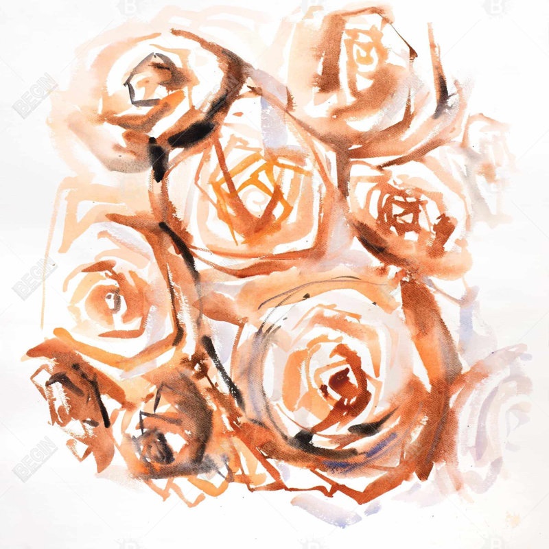 Abstrait roses sépia
