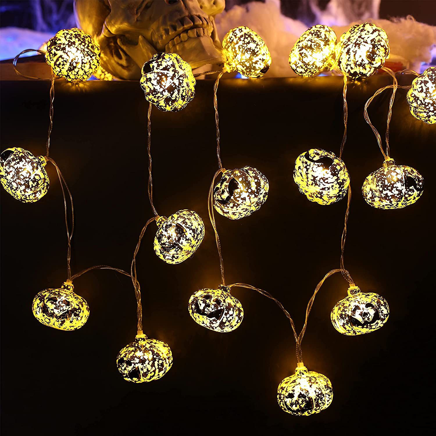 20-Lights LED Halloween String Light, Pumpkin Light for Festival Decoration The Holiday Aisle