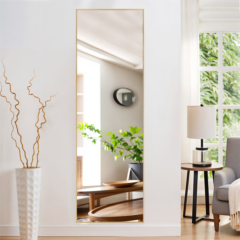 Miroir de plancher pleine longueur, Doré, 64 po x 21 po