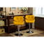 Tabourets de bar contemporains hydrauliques jaunes, de 2 - siège en cuir souple et repose-pieds pour un confort supérieur