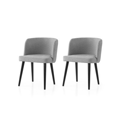 Modern Chair Set (2 Pieces), Black & Light Gray, 22.4 x 31.9 x 22.4 inches | 100% Iron Frame, Beech Legs, Melamine Coated Particle Board Seat | Ergonomic Design, 385 lbs Weight Capacity, Perfect for Dining & Living Rooms