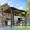 8 pi L 10 pi. D Pergola d'extérieur en métal avec abri de jardin pour terrasse et toit incliné