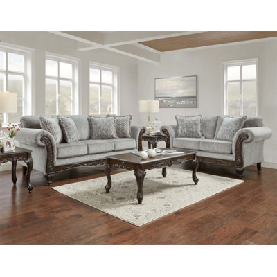 Hernen Carved Wood Frame 5-Piece Living Room Set, Combining Modern Elegance with Unmatched Comfort and Exquisite Craftsmanship.