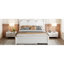 Grand lit plateforme avec 2 grands tiroirs, lit gigogne simple TG, blanc