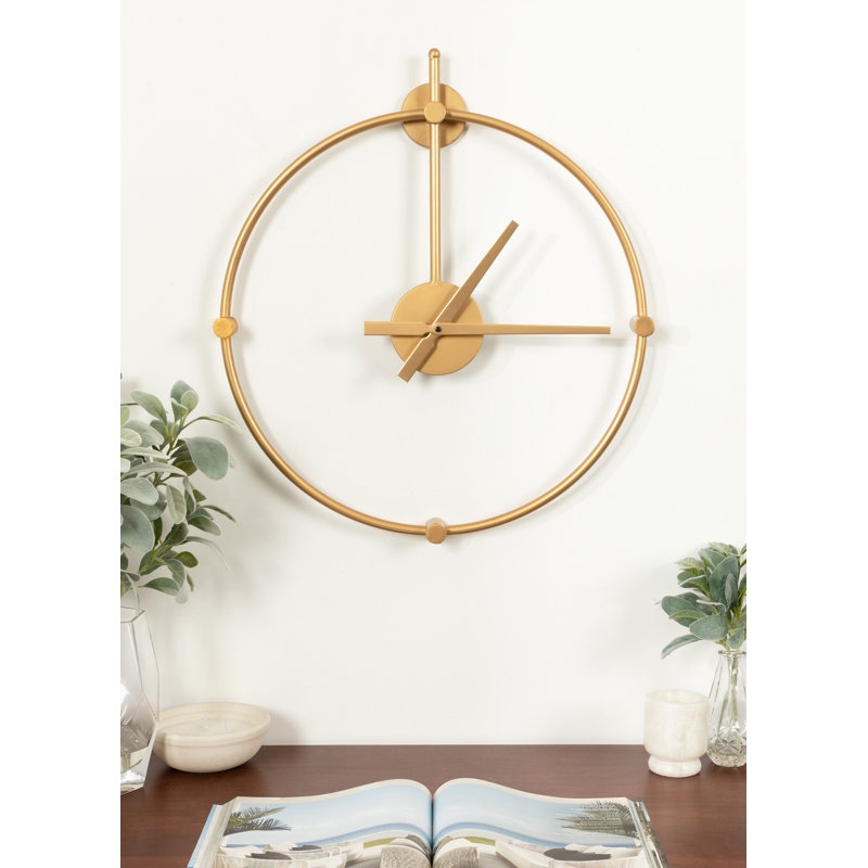 24.25" Wall Clock, Gold