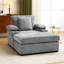 Chaise surdimensionnée grise avec lit convertible, porte-gobelets encastrés et poches de rangement, lit d'appoint en chenille moderne, accoudoirs à fermeture lente pour le salon