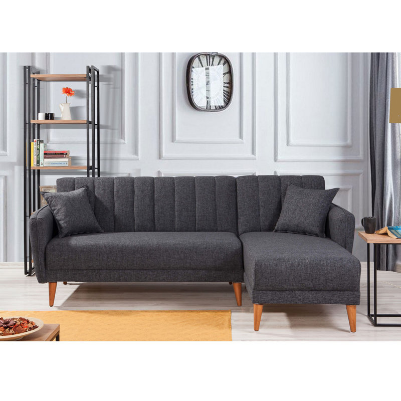 Scoles Sofa & Chaise, Right Hand Facing, Dark Grey