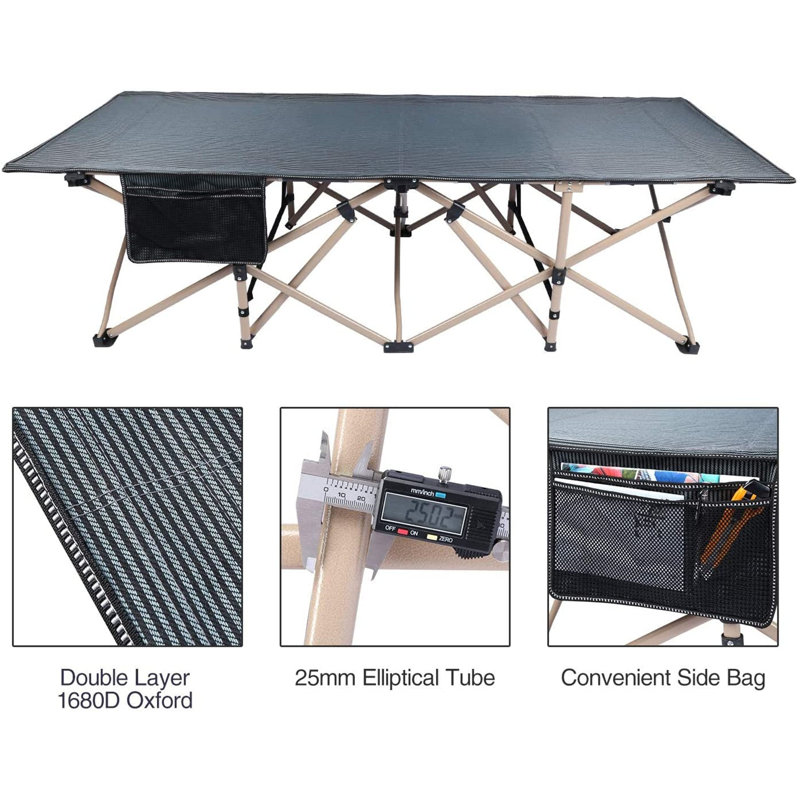 Lit de camp pliant, Bleu gris