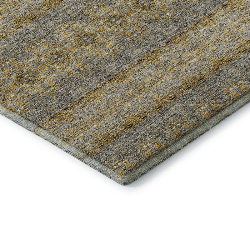 Premium Machine Washable Cerrito Gold Rug, Rectangle 5' x 7'6"