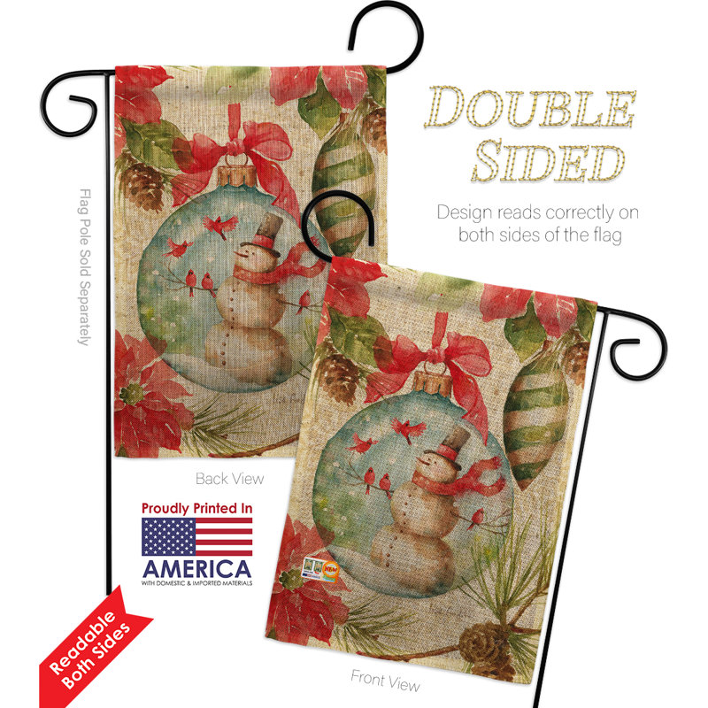 Drapeau de jardin Hovhan Woodland Holiday, Toile de jute, Rouge foncé