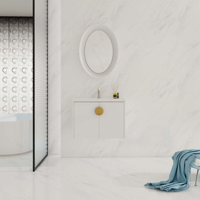 28 Inch Soft Close Doors Bathroom Vanity With Sink, Ideal For Small Bathrooms, Wall Mounted Design, Eco-Friendly And Durable