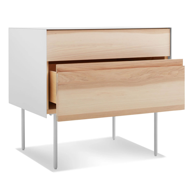 Clad 2 - Drawer Nightstand, Hickory/White