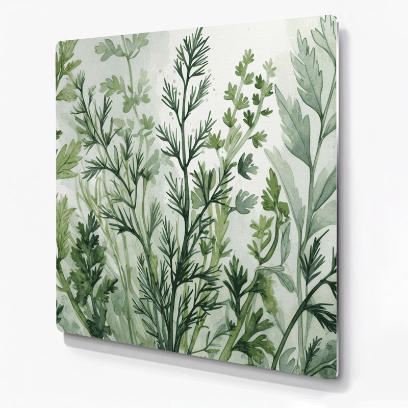 Art mural en métal Botanical Tarragon Beige, H 144 po x l 144 po x P 0,05 po
