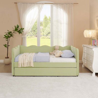 Upholstery Daybed with Pop-Up Trundle,USB Port