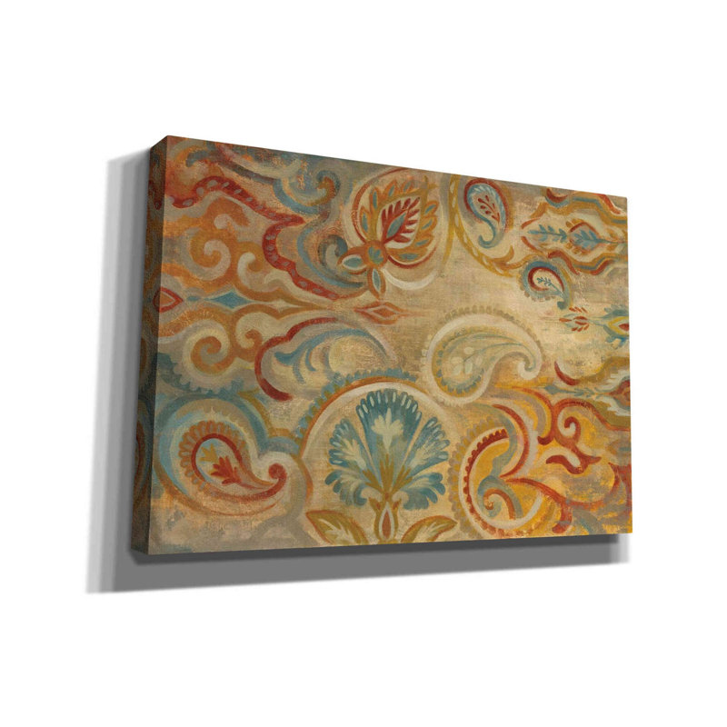 «Palmena Antique Paisley on Canvas» par Silvia Vassileva, reproduction, H 18 po x l 26 po x P 0,75 po