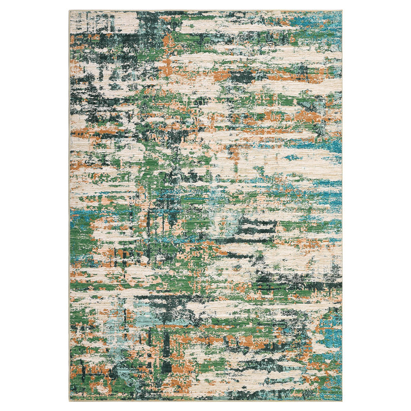 Area Rugs Modern Abstract Accent Carpet with Non-Slip Backing, Stain-Resistant Contemporary Floor Cover, Soft Low Pile Indoor Mat for Living Room, Bedroom