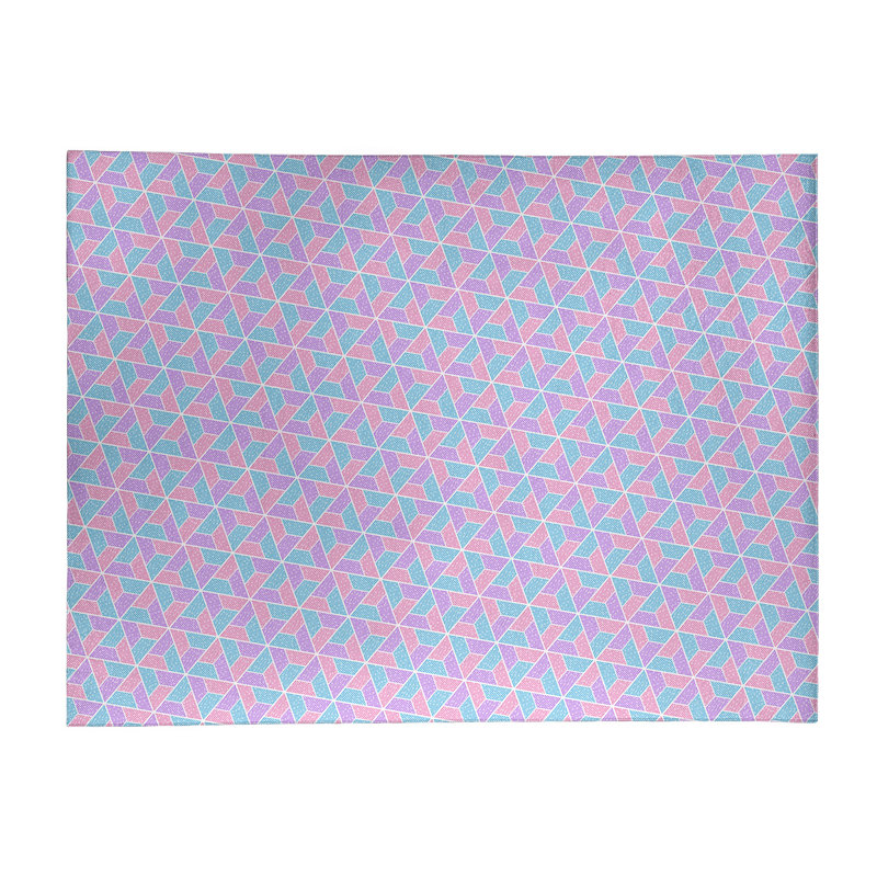 Tapis aquamarine/corail/corail moyen/moyen mauve moyen, Rectangle 2 pi x 3 pi