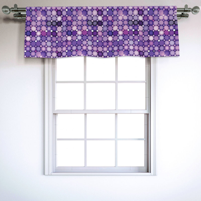 Sateen Geometric Ruffled Window Valance