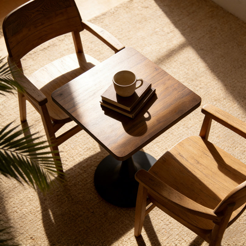 Table bistro carrée 23,6 po Mid-Century