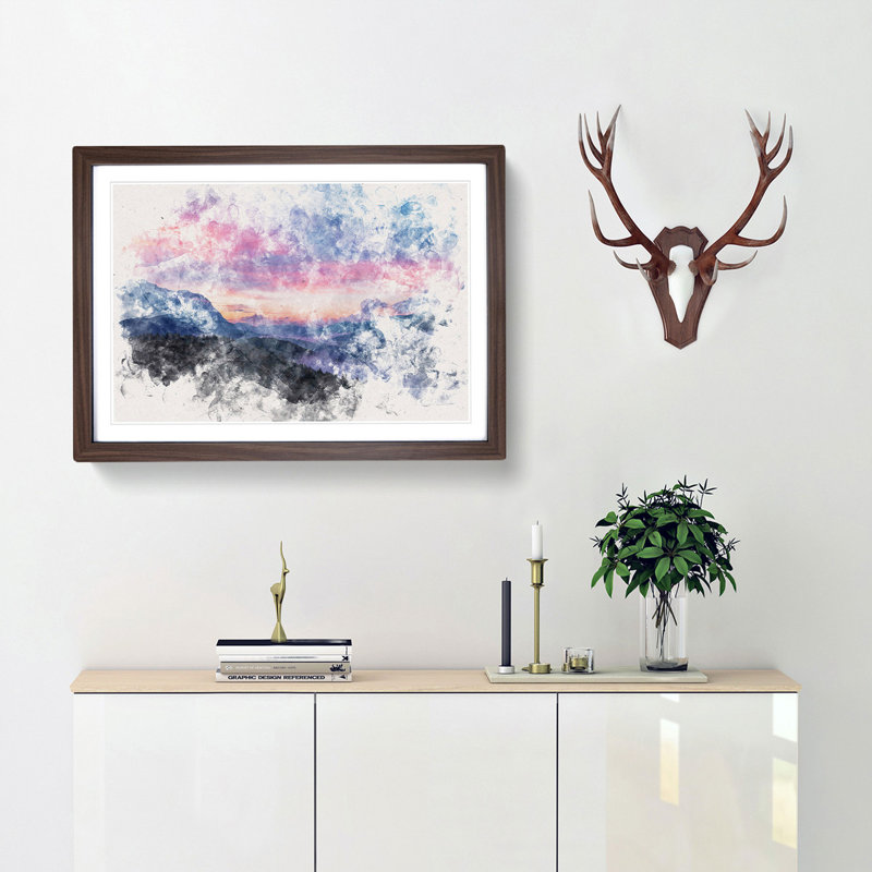 Mountain View of Romania - Framed Print, Walnut Framed, 62cm H x 87cm W x 2cm D