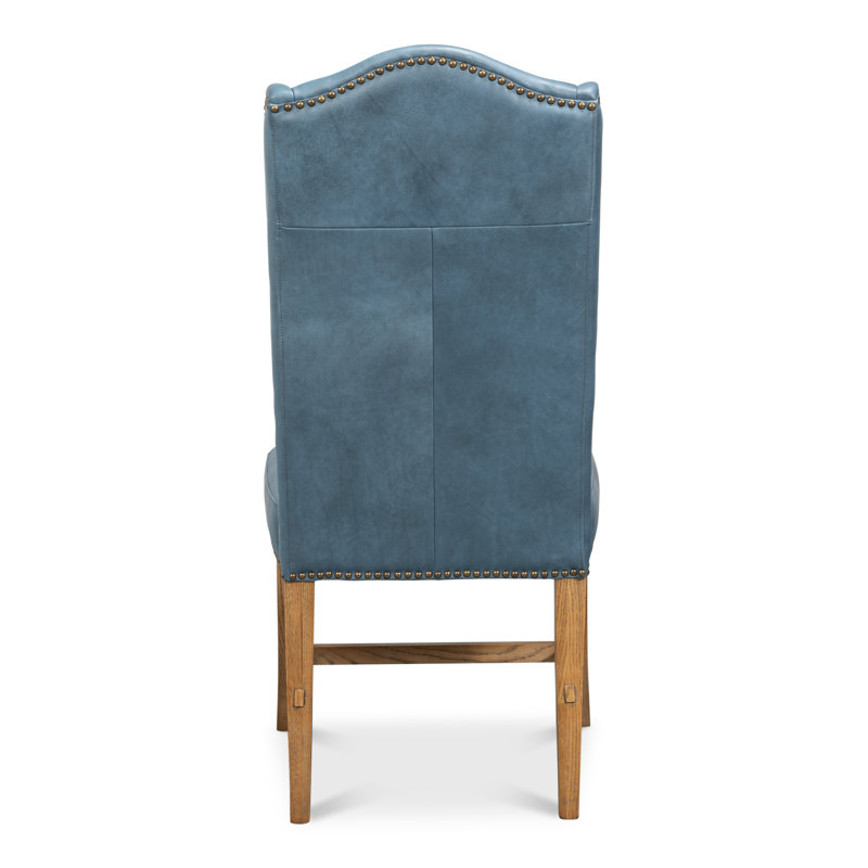 Leather Dining Chair, Light Blue