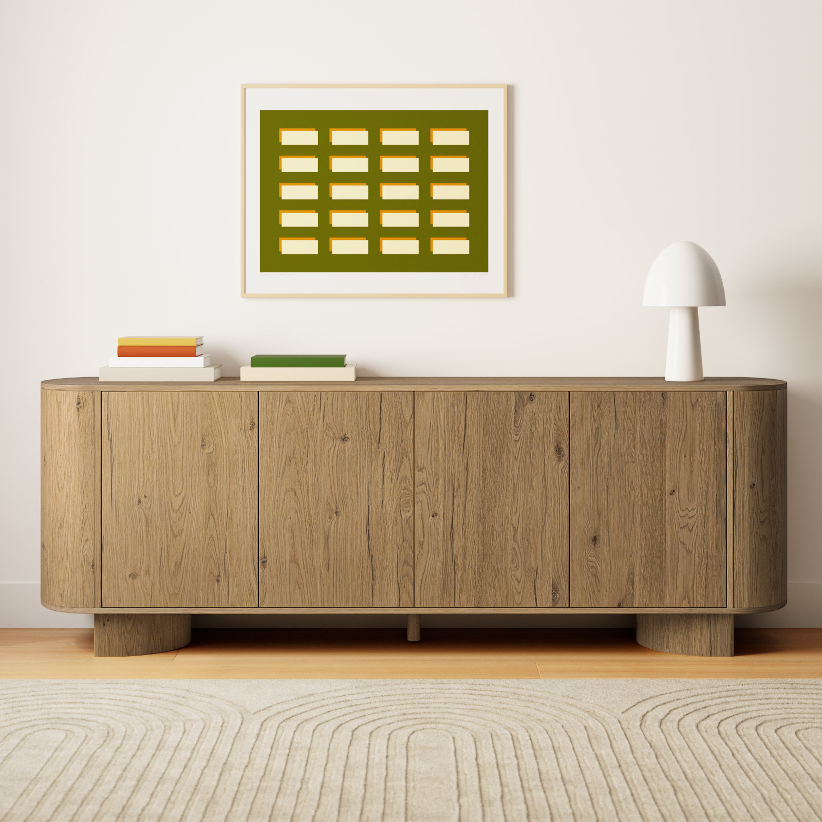 Haiden 94'' Sideboard, Worn Oak Veneer