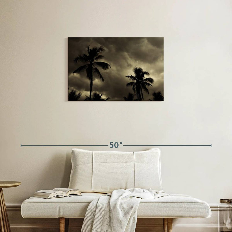 Harnek, silhouette de palmiers tropicaux, H 20 po x l 30 po