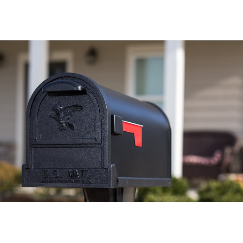 Arlington Post-Mount Mailbox, Black