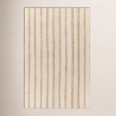 Aadison Ivory Hand-Woven Striped Jute Rug