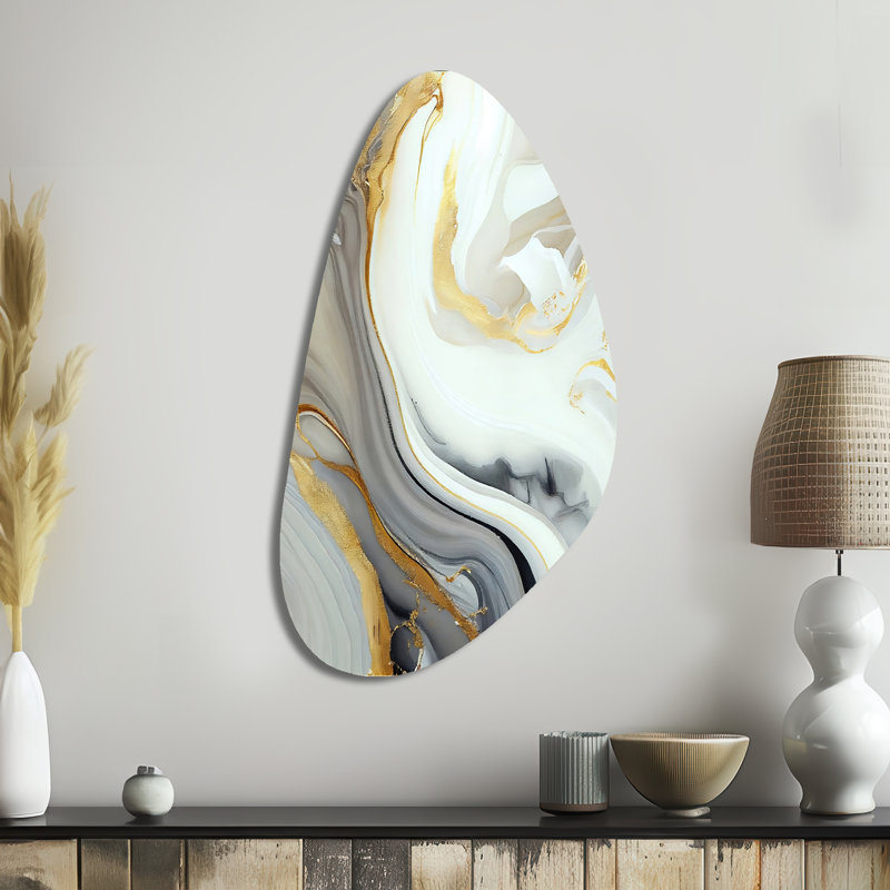 Étienne - reproduction d'art asymétrique en marbre, sculpture murale asymétrique en métal, H 39 po x l 21 po