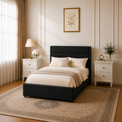 Brezzy Upholstered Storage Bed with Wingback
