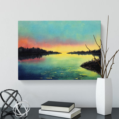 XXX-H1022-WF-10010X Watercolour River - Wrapped Canvas Painting