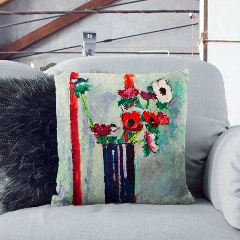 Anemones Scatter Cushion, 55cm H x 55cm W x 20cm D