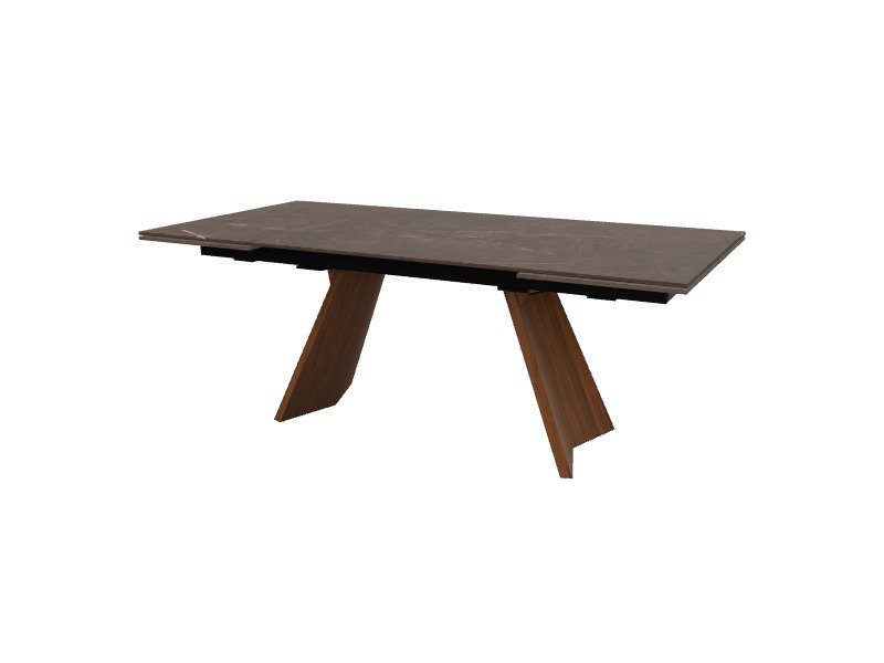 Tables extensibles Icaro, H 30,38 po x L 78,75 po x l 39,38 po, Black Statuary Marble, Noyer Canaletto