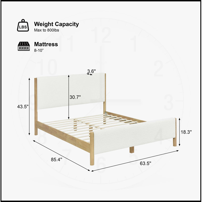Lit simple moelleux simple et moderne avec dossier confortable et structure stable, grand, Grand