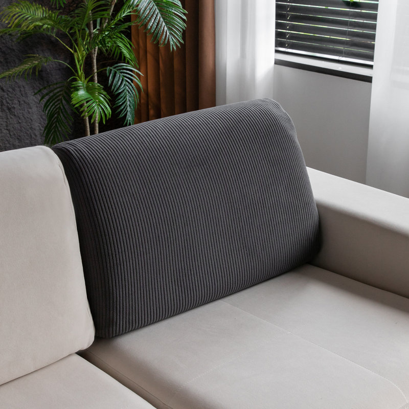 Housses de canapé modulaires imperméables en forme de L, housse de canapé extensible avec protection antidérapante pour animaux de compagnie (1 housse de coussin de dossier, gris foncé)