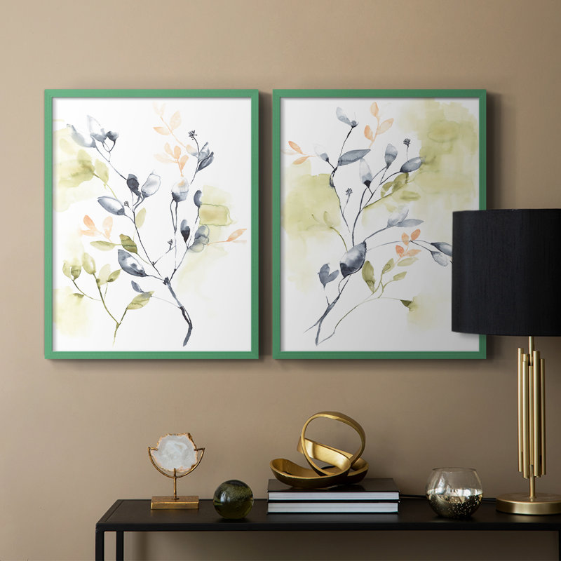 «Sweet Leaves I», reproduction encadrée de qualité supérieure - prête à être accrochée - aucun clou requis - aucun clou requis