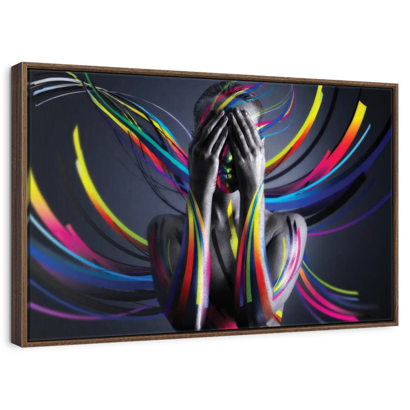 United Colors I, 25" X 17", Floating Frame Walnut