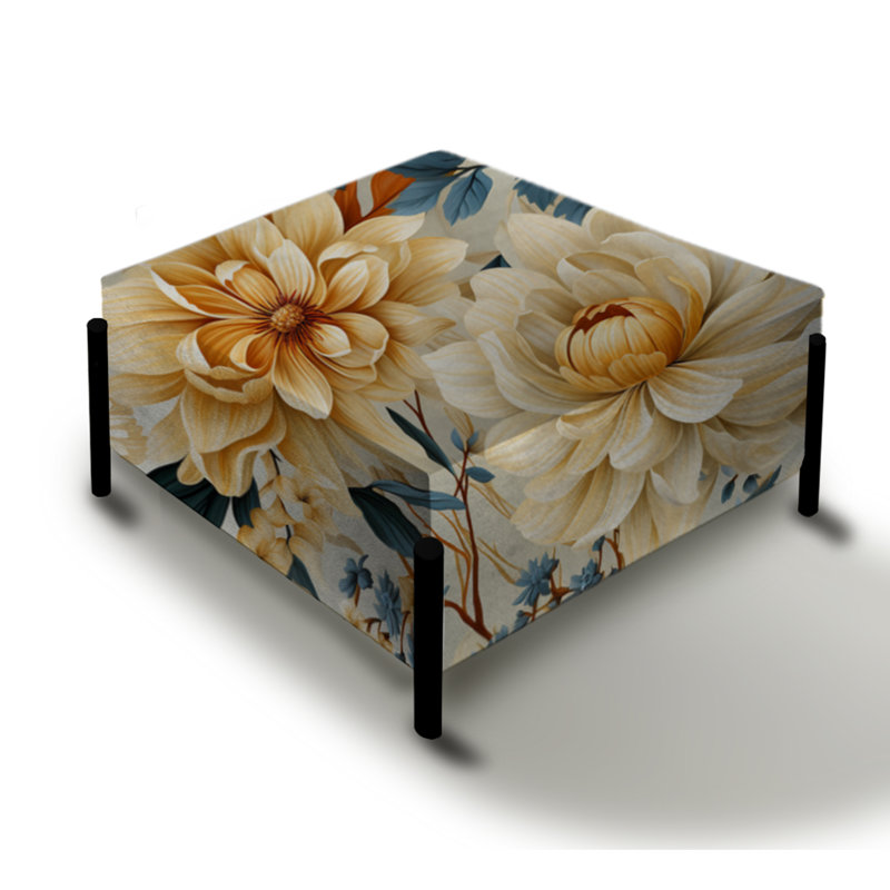 Grand repose-pieds carré Boho