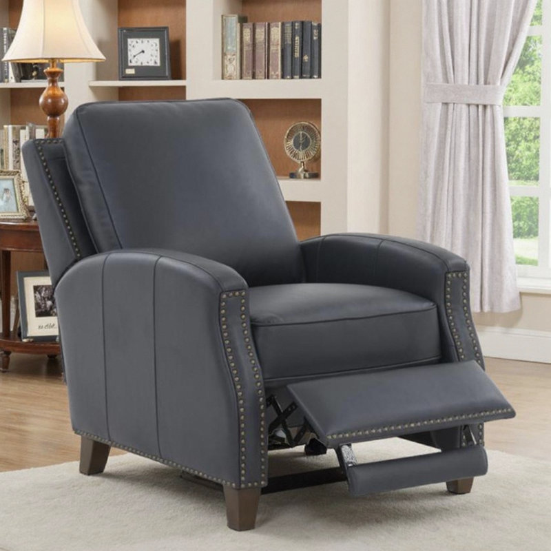 Fauteuil inclinable à pression ultra-moelleux - Similicuir intemporel, pieds en bois massif et conception compacte pour une détente sans effort