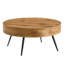Table basse 31,5 "moderne Mid-Century ronde en bois avec pieds en épingle à cheveux en métal-81255831
