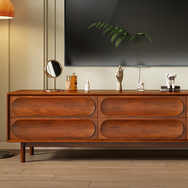 Meuble télé multifonctionnel Mid-Century, H 20,46 po x L 70,86 po x l 15,74 po