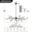 Lustre spoutnik moderne à 15 lumières avec abat-jour sphériques en cristal-1334000107