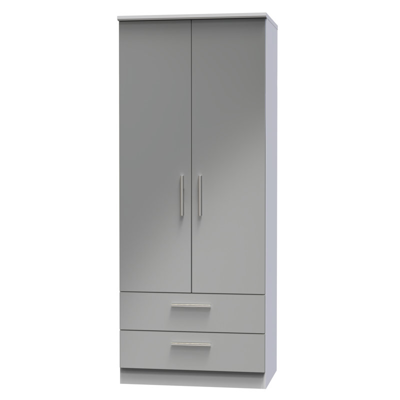 Fully Assembled Knightsbridge 2 Door Wardrobe, Grey