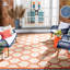 Tapis à motif géométrique intérieur/extérieur beige/rouge Herefordshire-2026733149