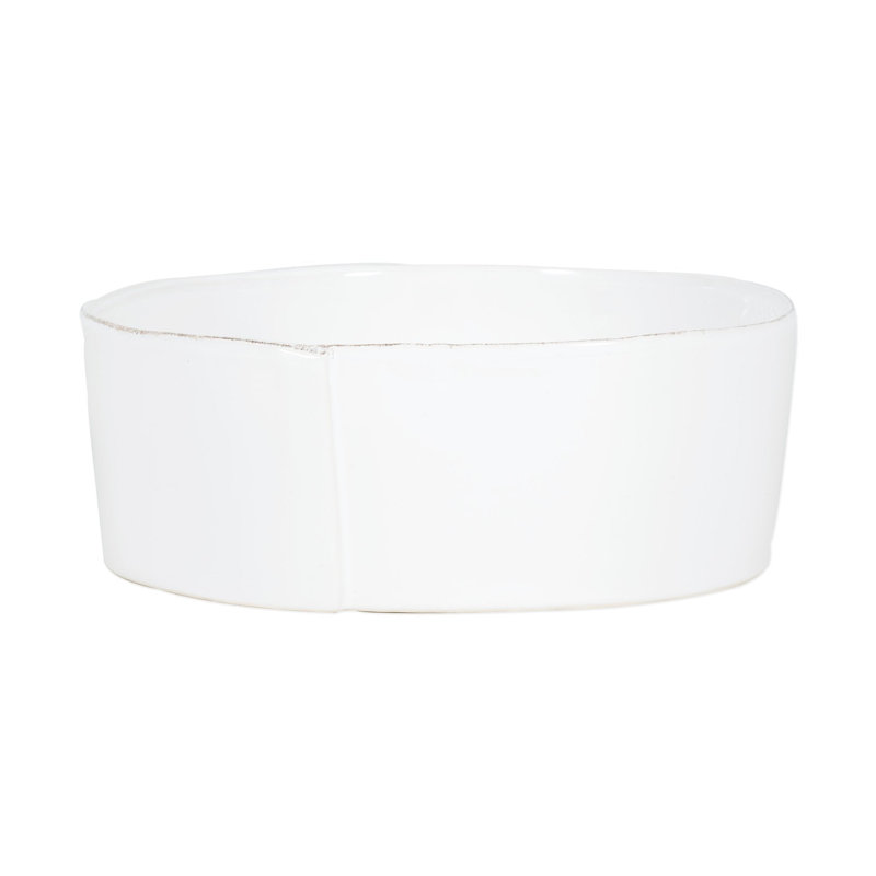 VIETRI Lastra Serving Bowl, White,  4" H x 10.75" W x 10.75" D