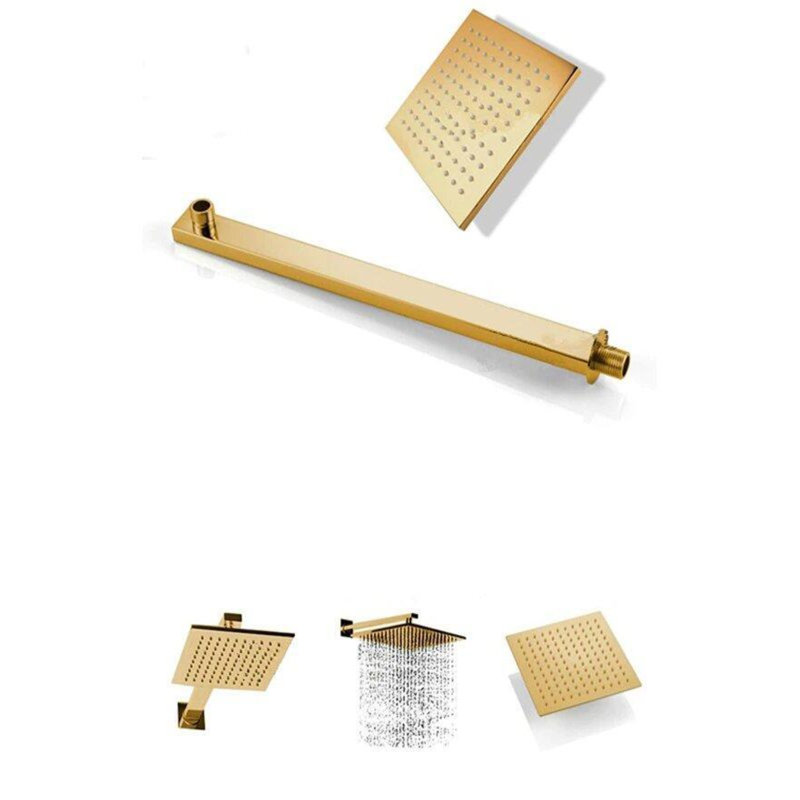 24K- Gold LED 3 way Function diverter with hand spray and 6 body jets 