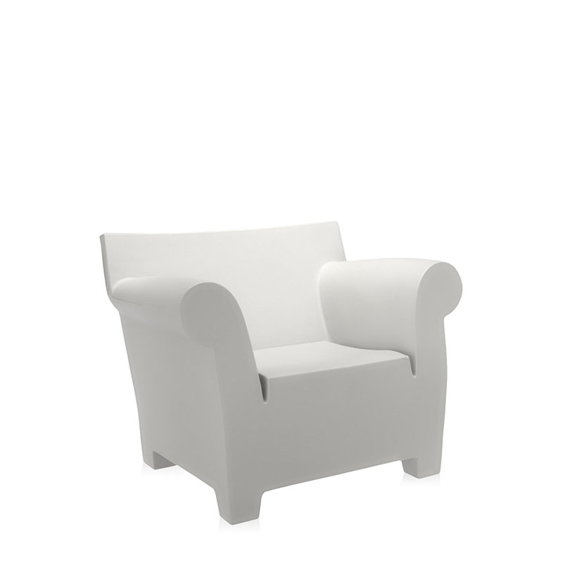 Fauteuil club Bubble, Blanc zinc